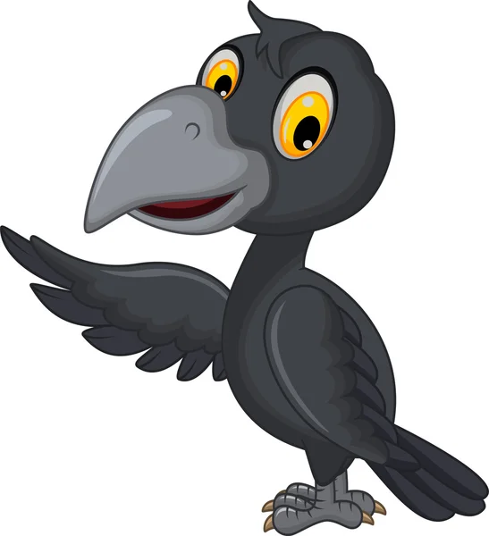 Desenho animado corvo acenando — Fotografia de Stock