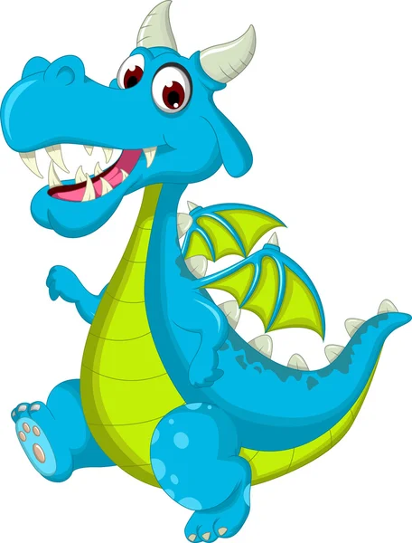 Blue dragon cartoon walking — Stock Photo, Image