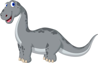 sevimli dinozor karikatür kameraya bakıyor