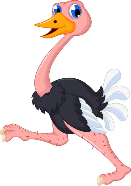 Ostrich cartoon running — Stock Photo, Image