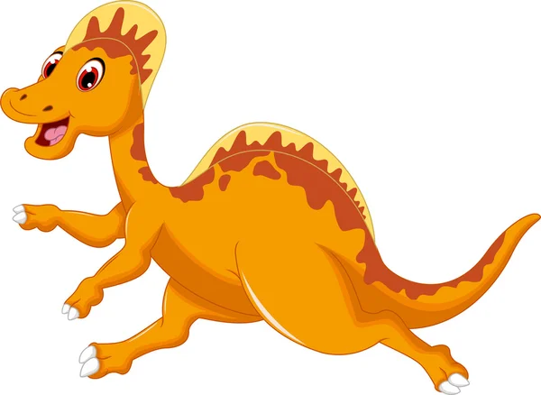 Симпатичный динозавр и бегущий мультик — стоковое фото