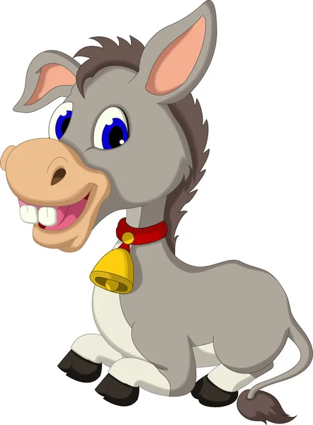 Engraçado burro desenho animado sentado — Fotografia de Stock