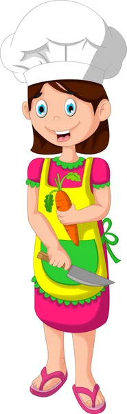 Cute mom will cook cartoon — Stock Photo, Image