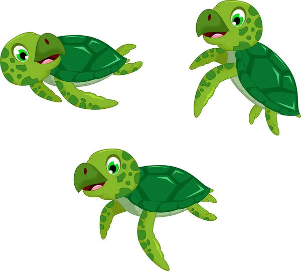 Vicces három teknős rajzfilm — Stock Fotó