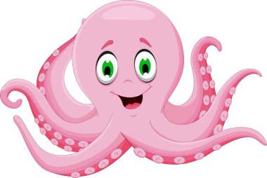 sevimli octopus karikatür