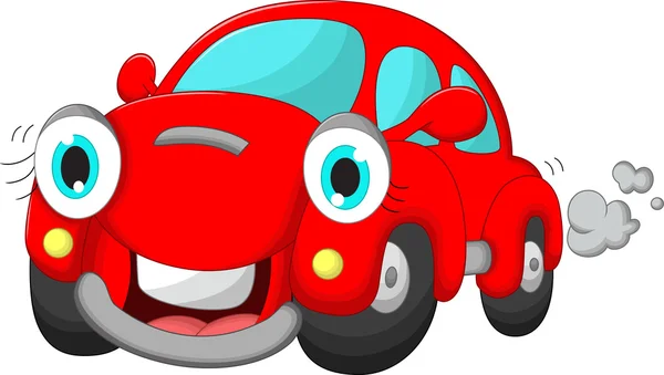 Adesivo Redondo Cartoon de carro rápido - desenho de carro vermelh