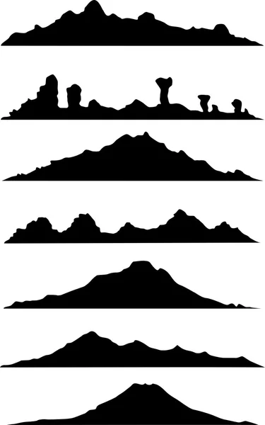 Kolekce horských silueta — Stock fotografie