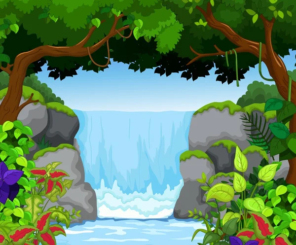 şelale peyzaj görünümü arka plan ile