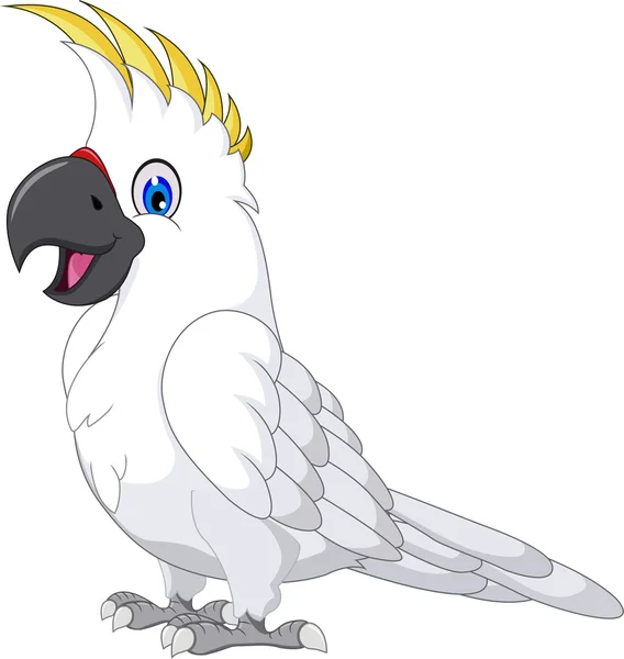 Carino cockatoo cartone animato posa — Foto Stock