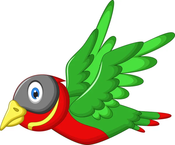 Roztomilý vrabec kreslený létání — Stock fotografie