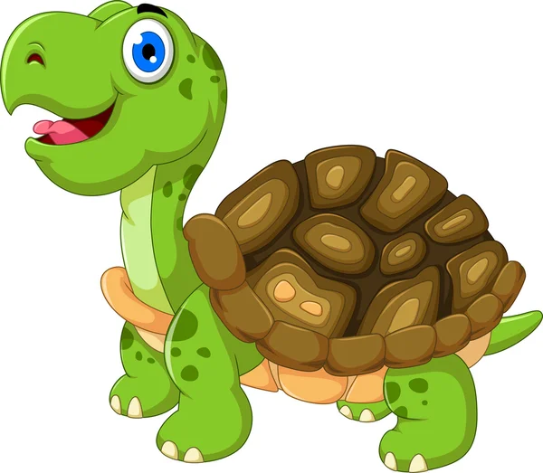 Corte desenho animado tartaruga posando — Fotografia de Stock