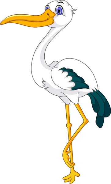 Cute stork cartoon posing — Stock Photo, Image