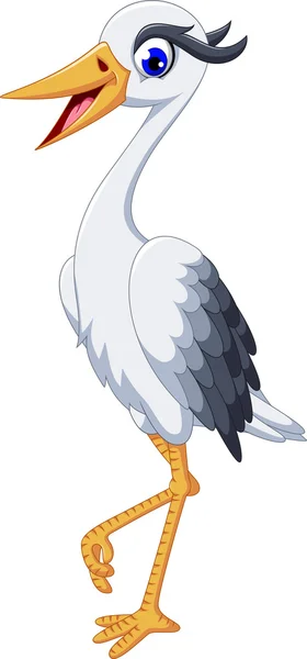 Cute Grey Heron cartoon — Stock Photo, Image