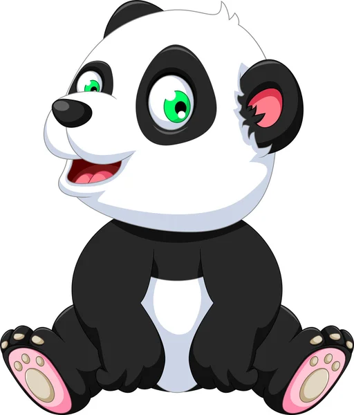 Bonito panda cartoon sentado — Fotografia de Stock