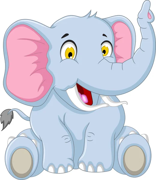 Niedlicher Elefant Karikatur posiert — Stockfoto