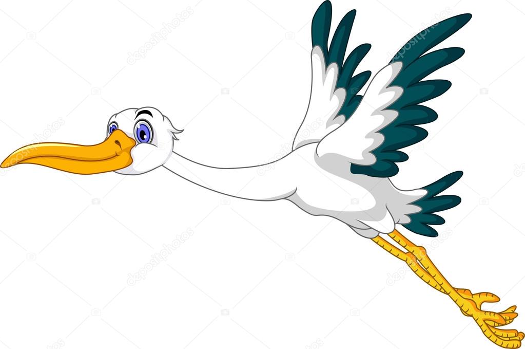 Cute Stork Cartoon Flying Stock Photo C Starlight789 126693000