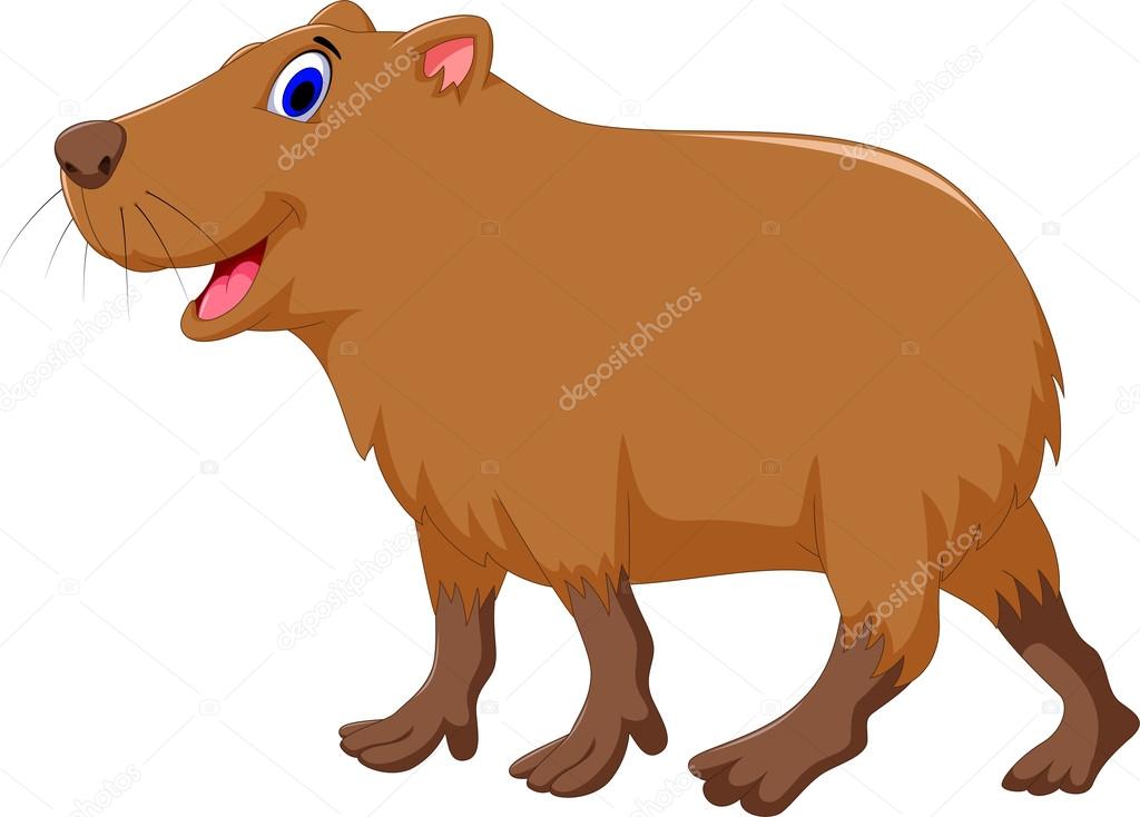 Bonito capivara desenhos animados Ilustração por ©starlight789