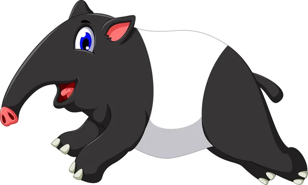 Divertido tapir dibujos animados corriendo —  Fotos de Stock