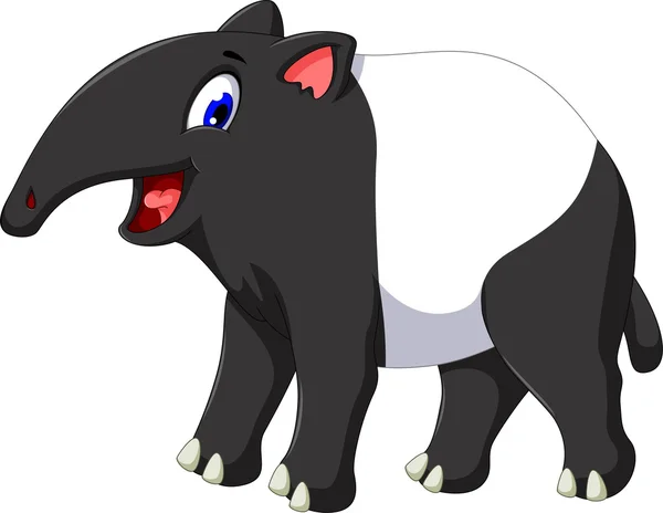 Drôle tapir dessin animé souriant — Photo