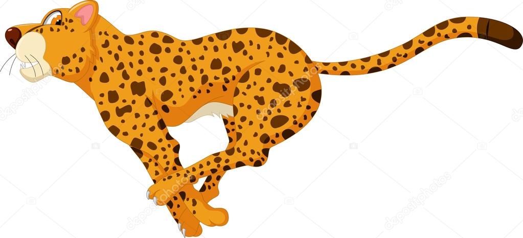 cute cheetah cartoon running