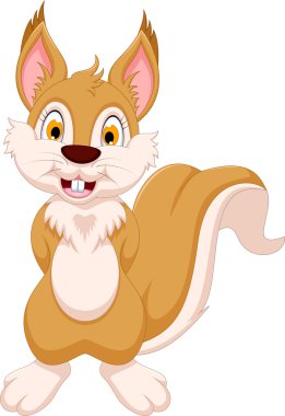 karikatür mutlu sincap poz