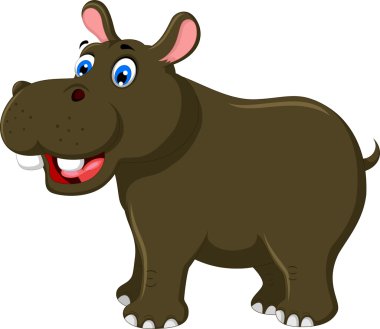 sevimli hippo karikatür tasarım için