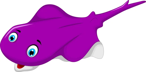 Gracioso púrpura stingray dibujos animados — Foto de Stock