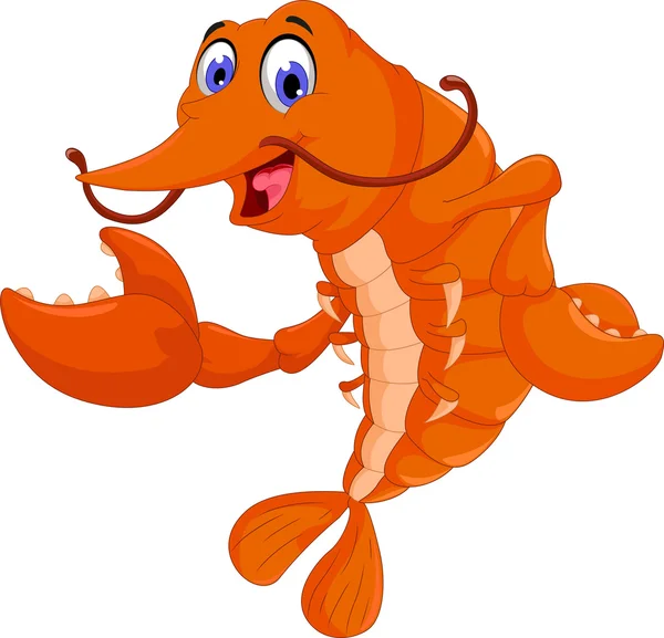 Cute shrimp cartoon posing — Stock Photo, Image