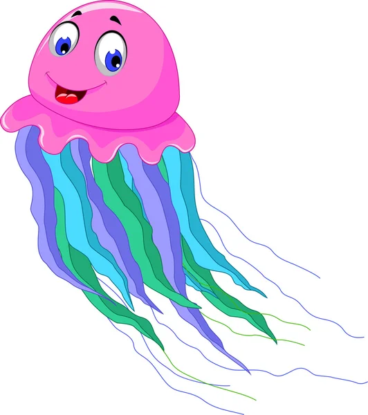 Linda medusa de dibujos animados sonriendo — Foto de Stock