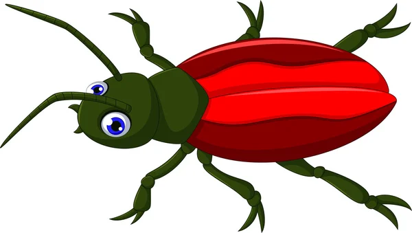 Ładny czerwony chrząszcz kreskówka — Zdjęcie stockowe
