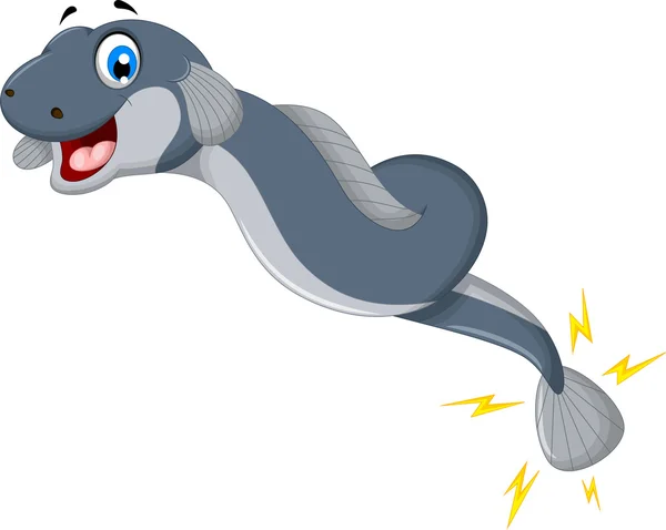 Carino elettrico anguilla cartone animato posa — Foto Stock