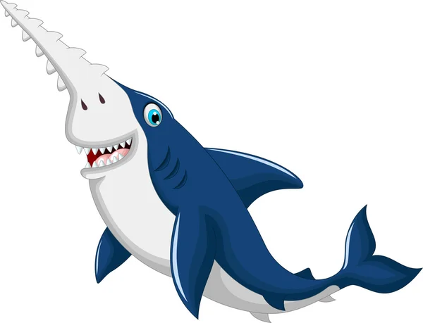 Divertente squalo seghe cartone animato — Foto Stock
