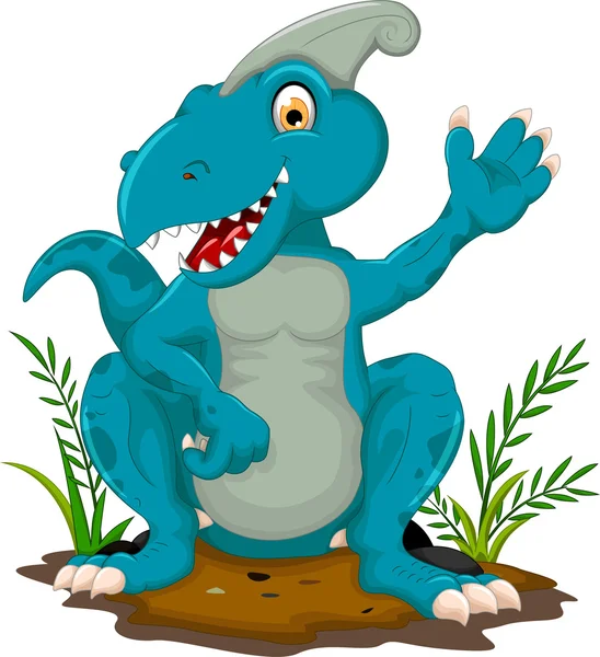 Schattig tyrannosaurus cartoon zitten voor u ontwerpen — Stockfoto