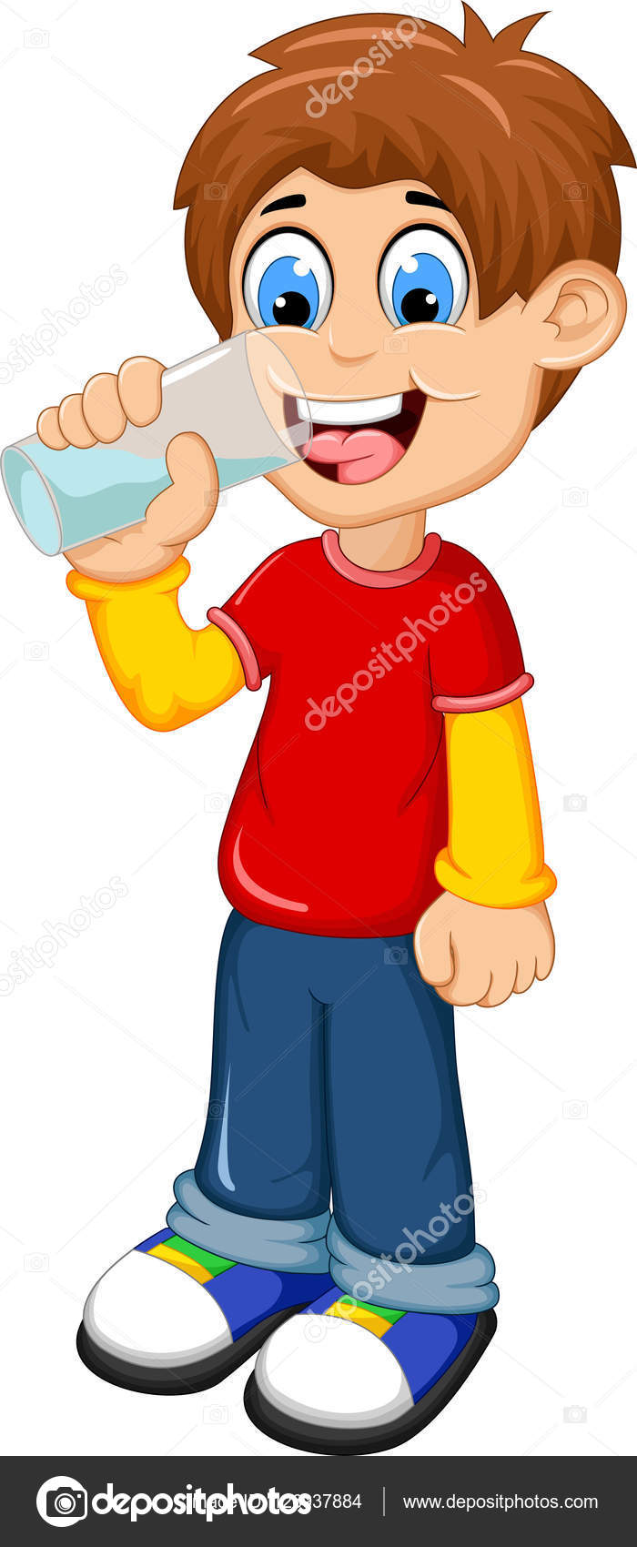 Cute boy cartoon drinking water Stock Photo by ©starlight789 126937884 Cute boy cartoon drinking water Stock Photo by ©starlight789 126937884