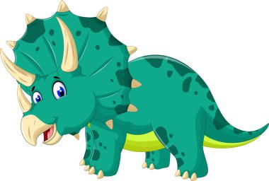 sevimli Triceratops çizgi tasarım için