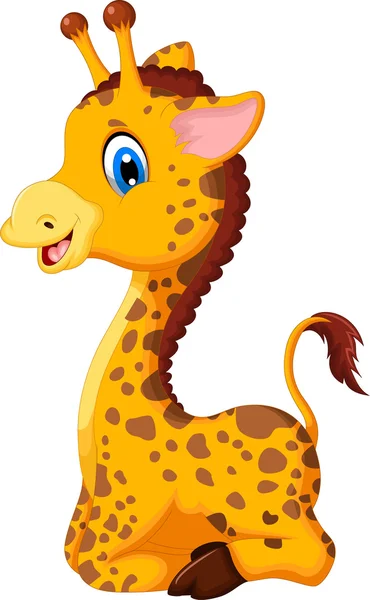 Mignon bébé girafe dessin animé assis pour vous conception — Photo