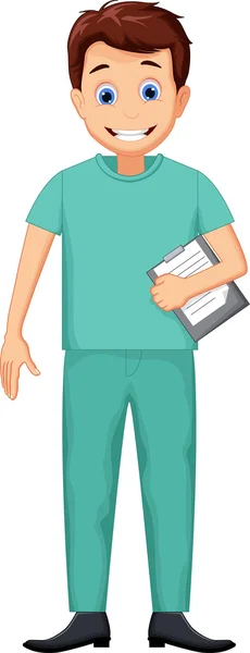 Niedlich krankenschwester mann zeichentrick — Stockfoto