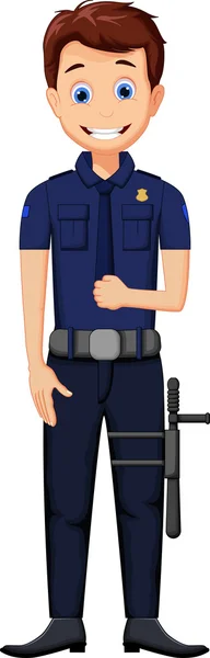 Cute police cartoon posing — Stock Vector