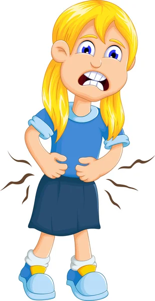 Cute little girl cartoon stomach ache — Stock Illustration Cute little girl cartoon stomach ache Royalty Free Stock Vectors
