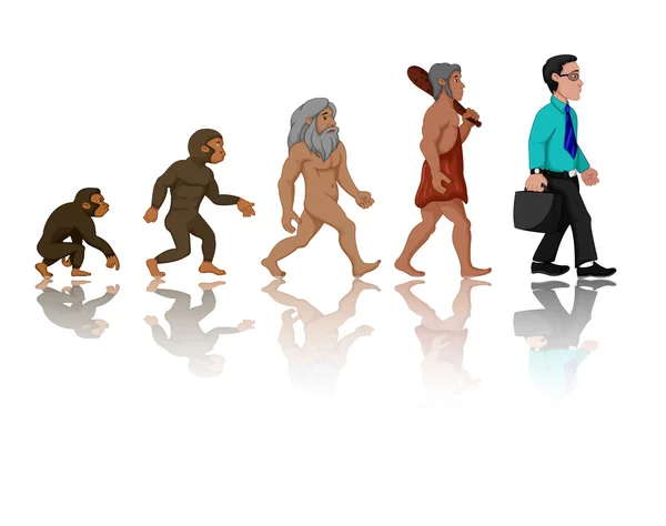 Conceito de evolução humana do macaco ao homem — Fotografia de Stock