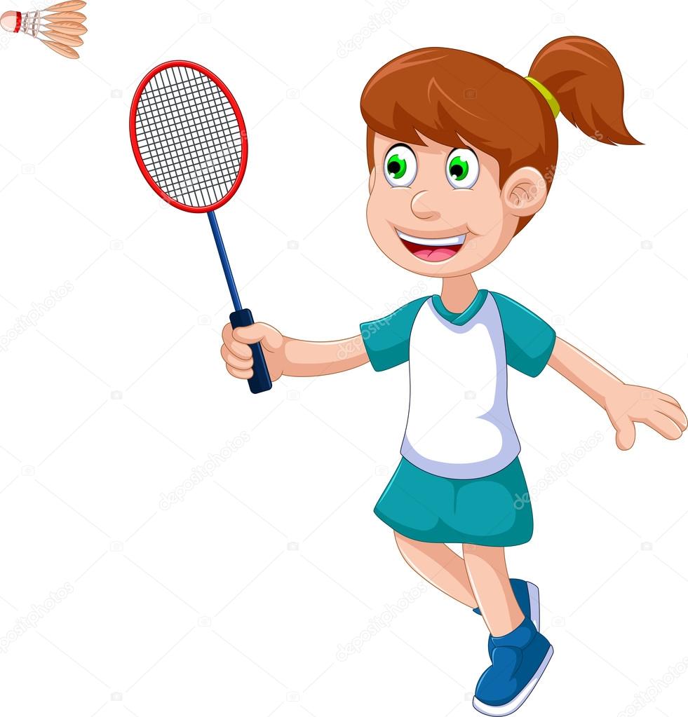 Funny cartoon badminton Stock by ©starlight789 #127724396