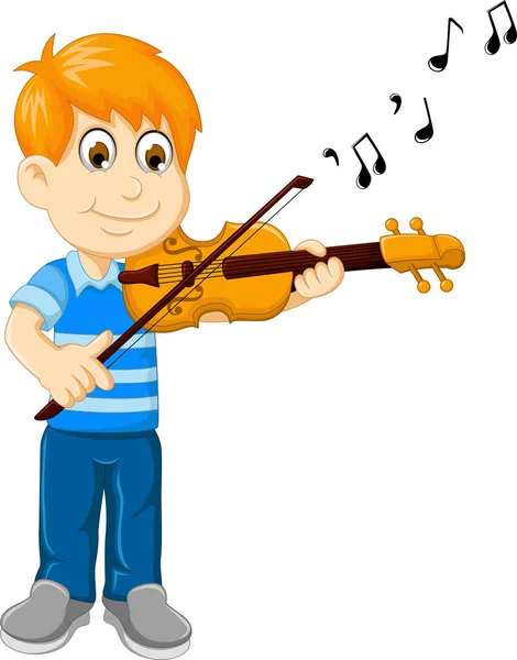 Zabawny chłopak cartoon gry na skrzypcach — Wektor stockowy