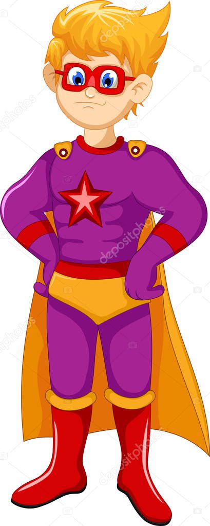 cute Superhero cartoon standing