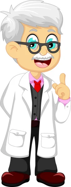 Cute doctor cartoon pointing — Stock Vector