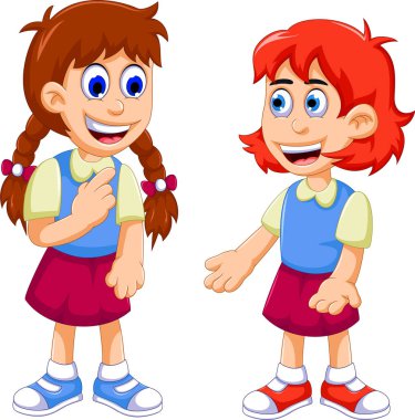 komik iki kız öğrencinin söz