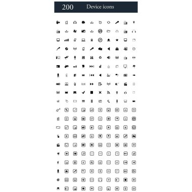 200 aygıt simgeler kümesi