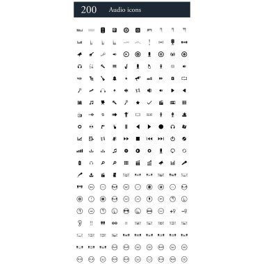 200 ses simge kümesi
