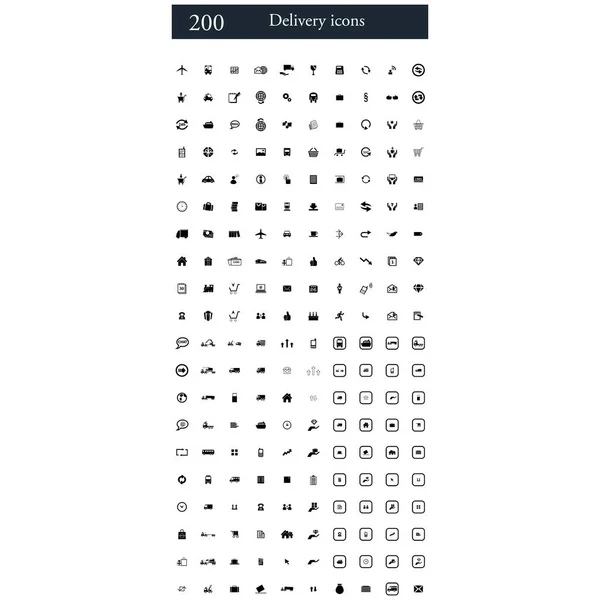 200 szállítási ikonok — Stock Vector