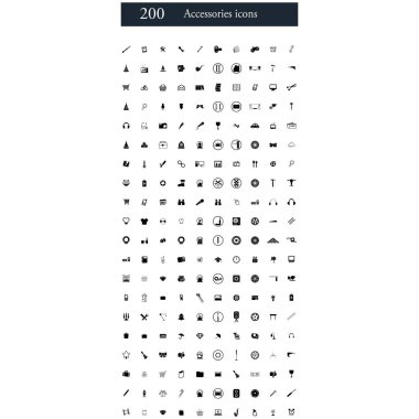 200 aksesuarları simgeler kümesi