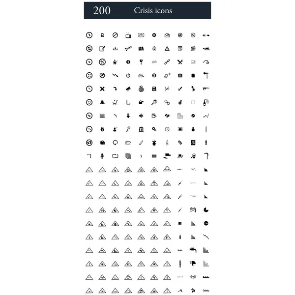 Набор из 200 икон кризиса — стоковое фото